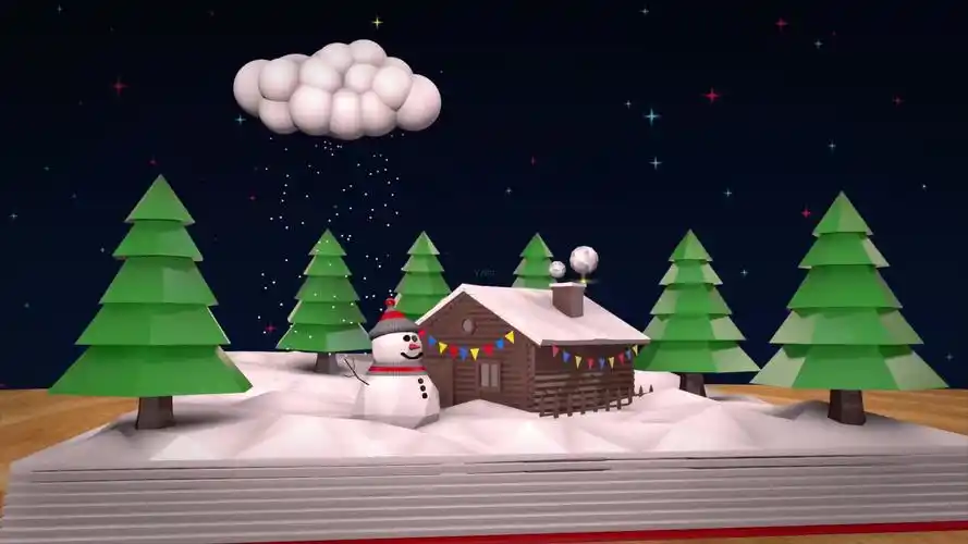 4k圣诞节歌曲立体翻书特效_3840x2160_高清视频素材下载(编号:1054935