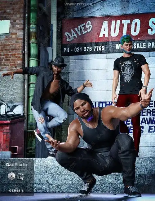 嘻哈街舞动作姿势角色3d模型合集