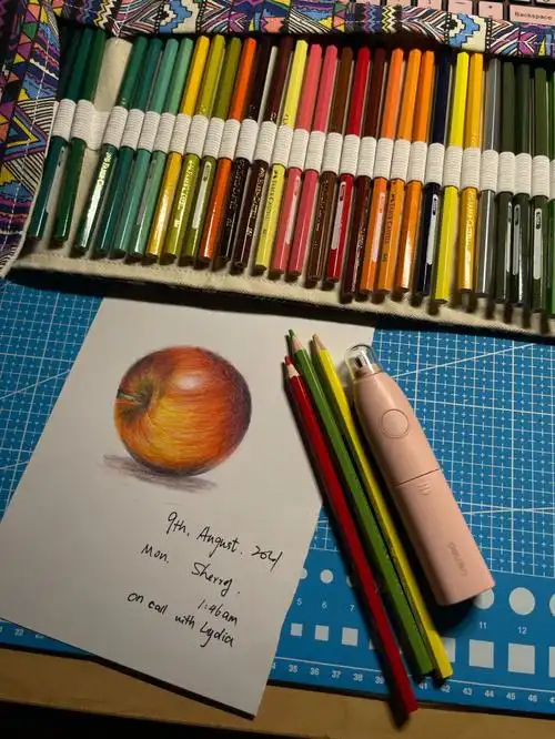 彩铅绘画大苹果