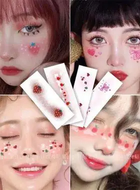 拍照化妆腮红彩绘圣诞妆容纹身贴纸