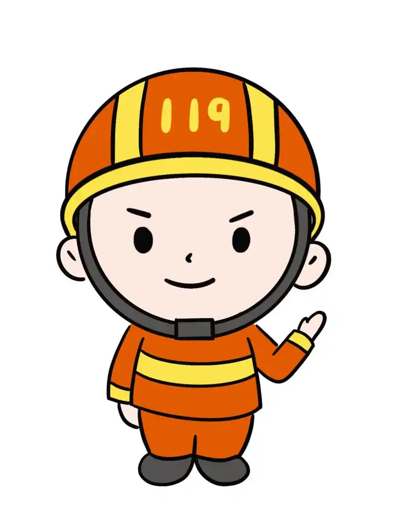简笔画教程分享 消防员