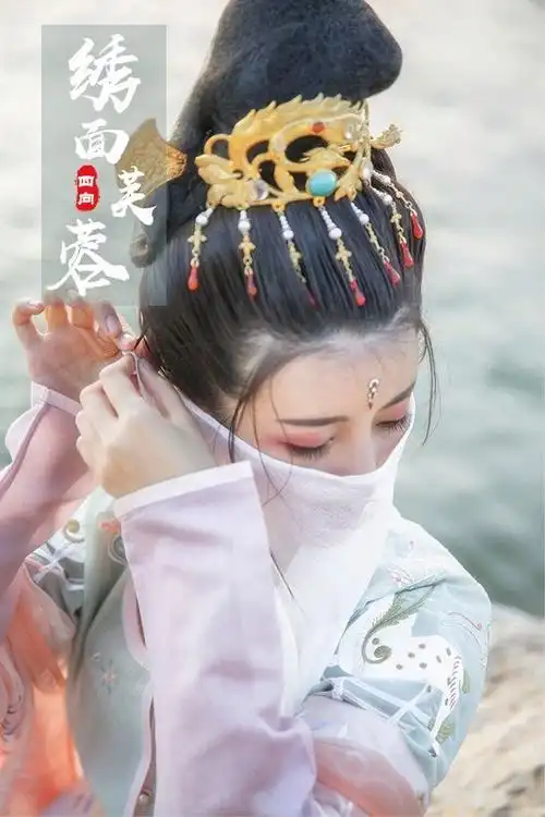 面纱女古代女面纱扶摇同款新款古装汉服蒙面纯色古风配饰雪纺遮脸纱巾