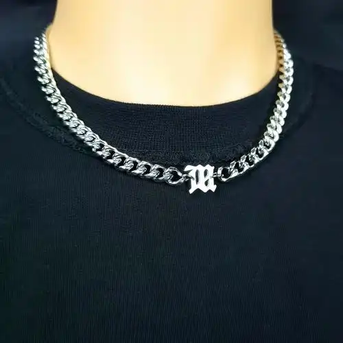 嘻哈古巴链项链潮男女钛钢链子男士配饰饰品小众粗男生七哥同款