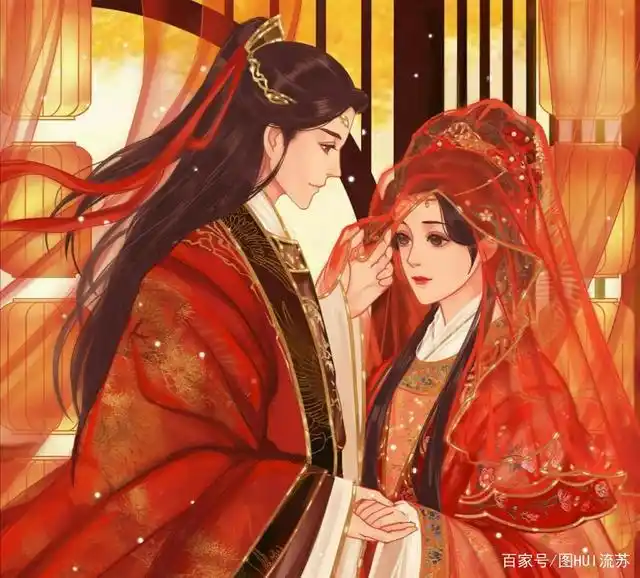 情侣头像壁纸 若我长发及腰,君可愿十里红妆,待我凤冠霞帔,执子之手