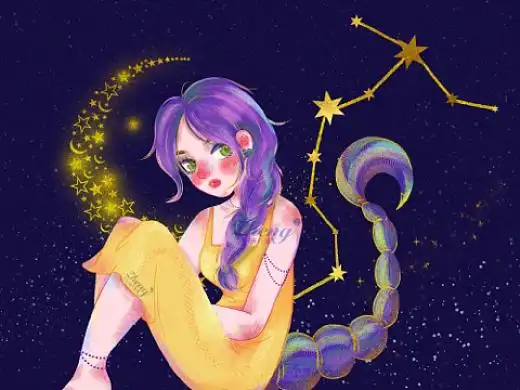 十二星座少女插画-天蝎座