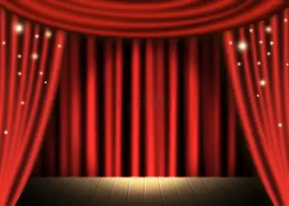 舞台表演红色幕布背景舞台演出幕布背景墙深红色幕布光效背景简单实用