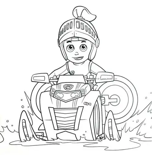 莱德开着水上摩托_汪汪队-简笔画大全