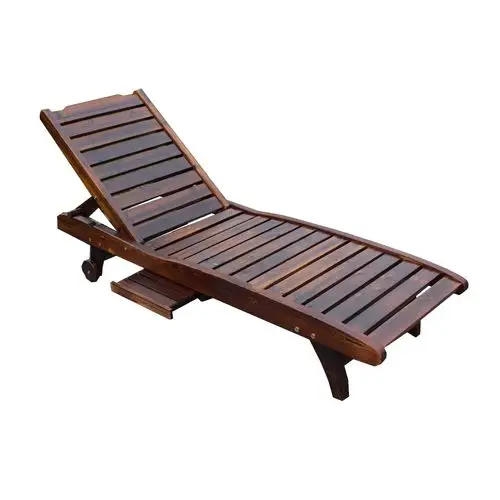 木制休闲逍遥办公室午休床碳化实木户外海滩躺椅沙滩椅泳池靠椅