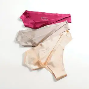 女冰丝无痕一片式 内裤 性感纯色中腰透气瑜伽比 - 女士内衣/男士内衣