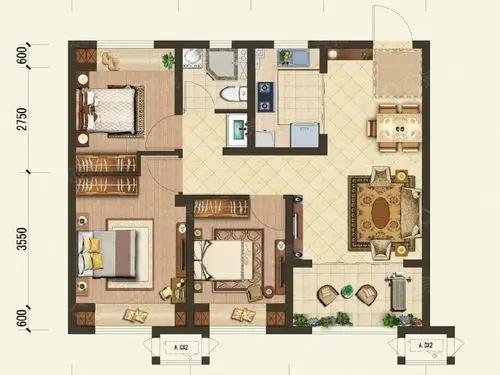 吾悦华府三居室户型图大全-六安吾悦华府三居室房型图-平面布置图
