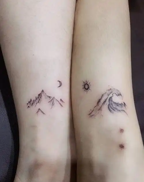 情侣纹身图片_手臂纹身图案