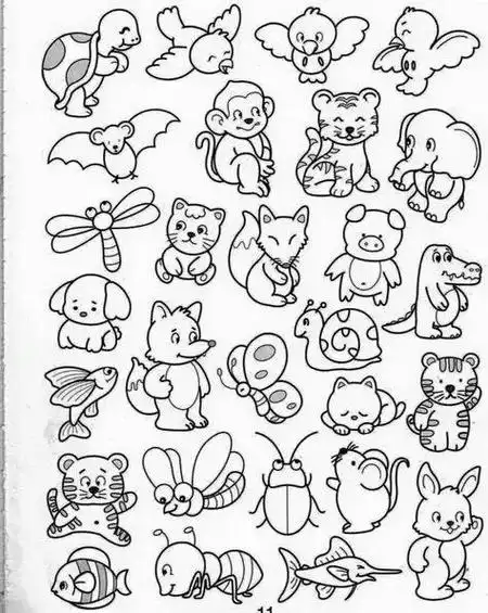 干货各种小动物100种简笔画法快收藏起来留着空闲临摹学习