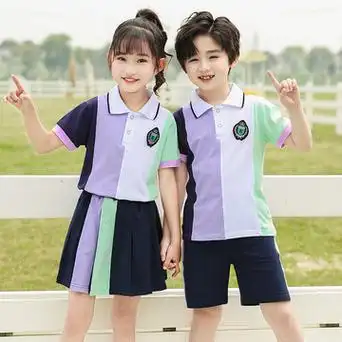 小学生校服夏季短袖套装英伦学院一年级儿童班服幼儿园园服两件套
