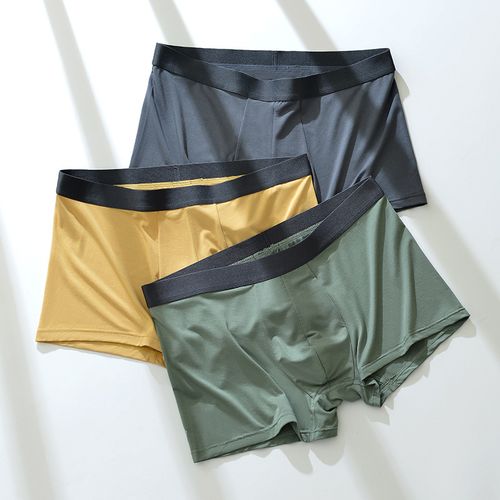 60s兰精 莫代尔男士内裤中腰夏季薄款透气舒适男生四角裤平角裤头
