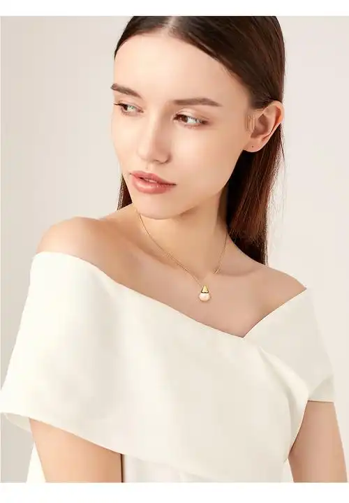 靓纯925纯银都挺好姚晨苏明玉明星同款项链女锁骨链珍珠吊坠单颗_客客