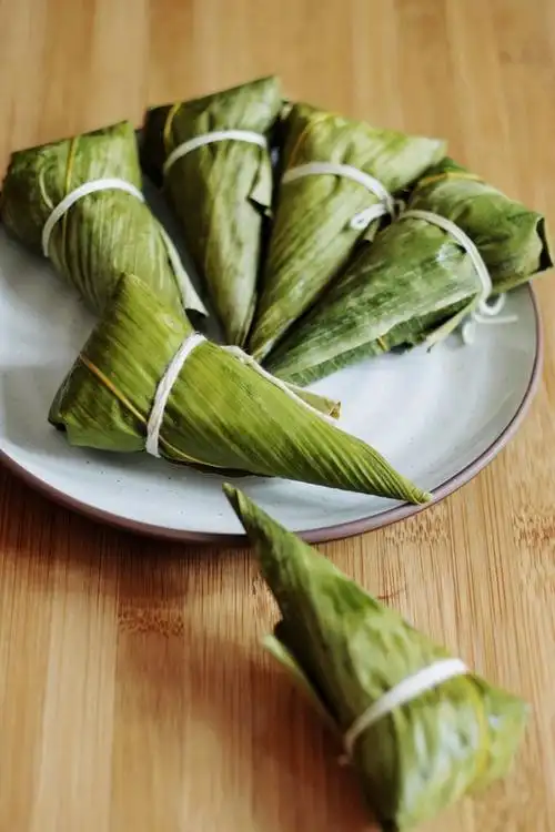 麻丸子做的端午粽子小圆锥一口棕