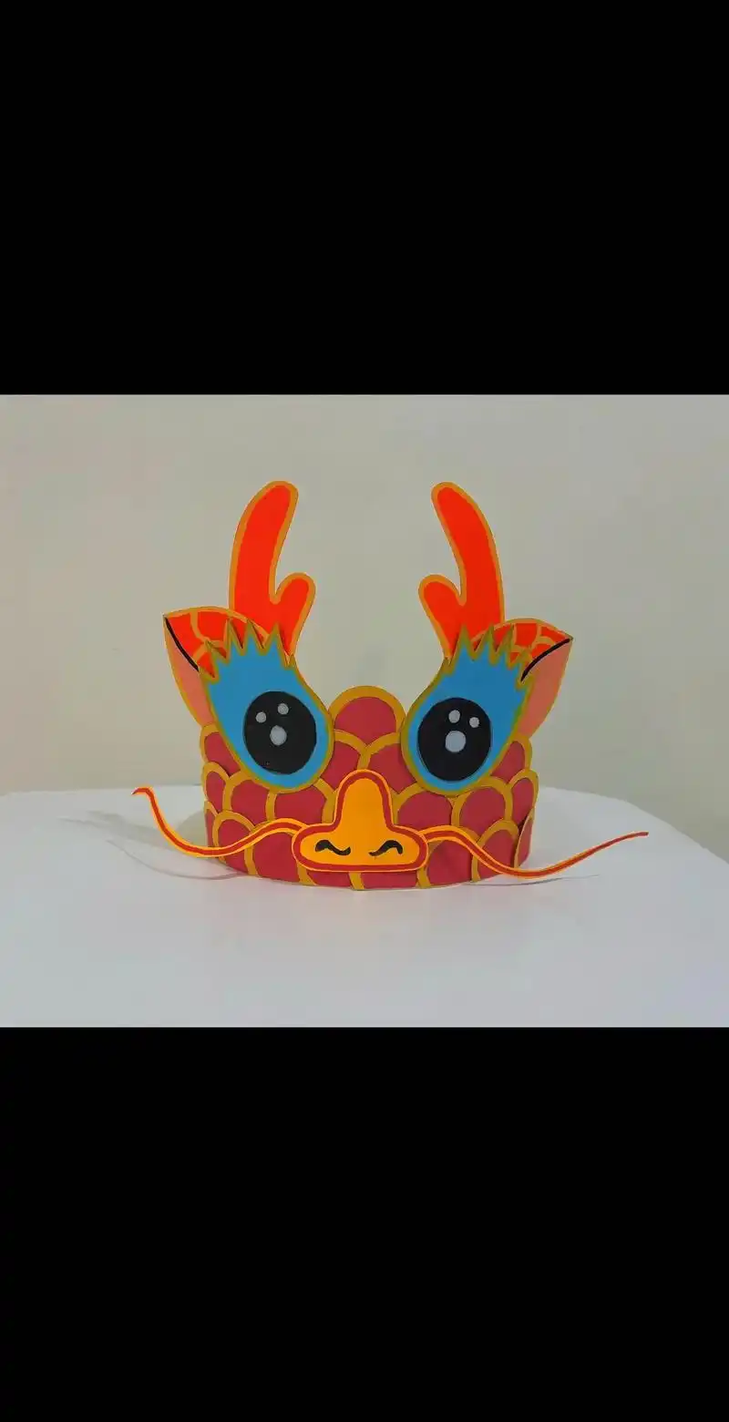 可以戴在头上的龙帽子94#手工制作#儿童手工帽子制作#龙帽子 - 抖音