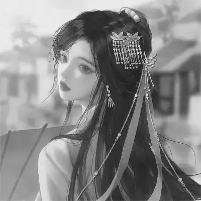 黑白系古风女头105张_女生头像_头像屋