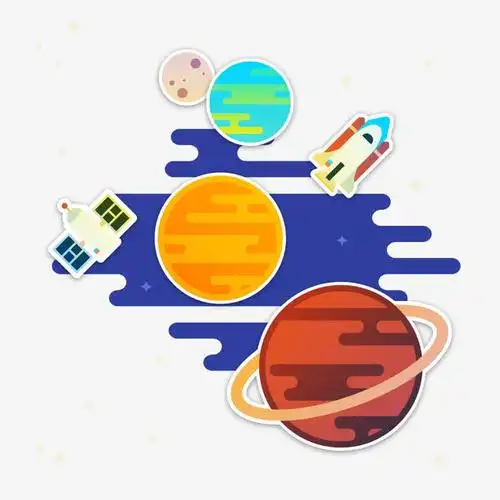 卡通宇宙贴纸矢量素材素材免费下载_觅元素