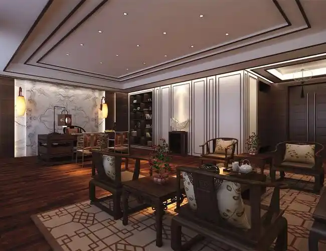 淮河新城私人会所中式风格装修效果图