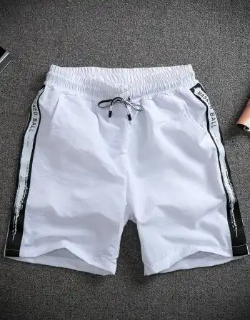 休闲短裤男夏季薄款男士短裤休闲运动裤男大码裤衩中裤 白色 l