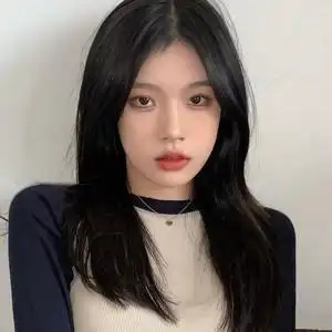 中分假发女长发长直发八字无刘海中长发自然逼真黑色学生全头套式