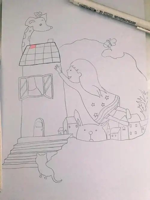 我的梦儿童插画插画简笔画绘画简笔画教程人文