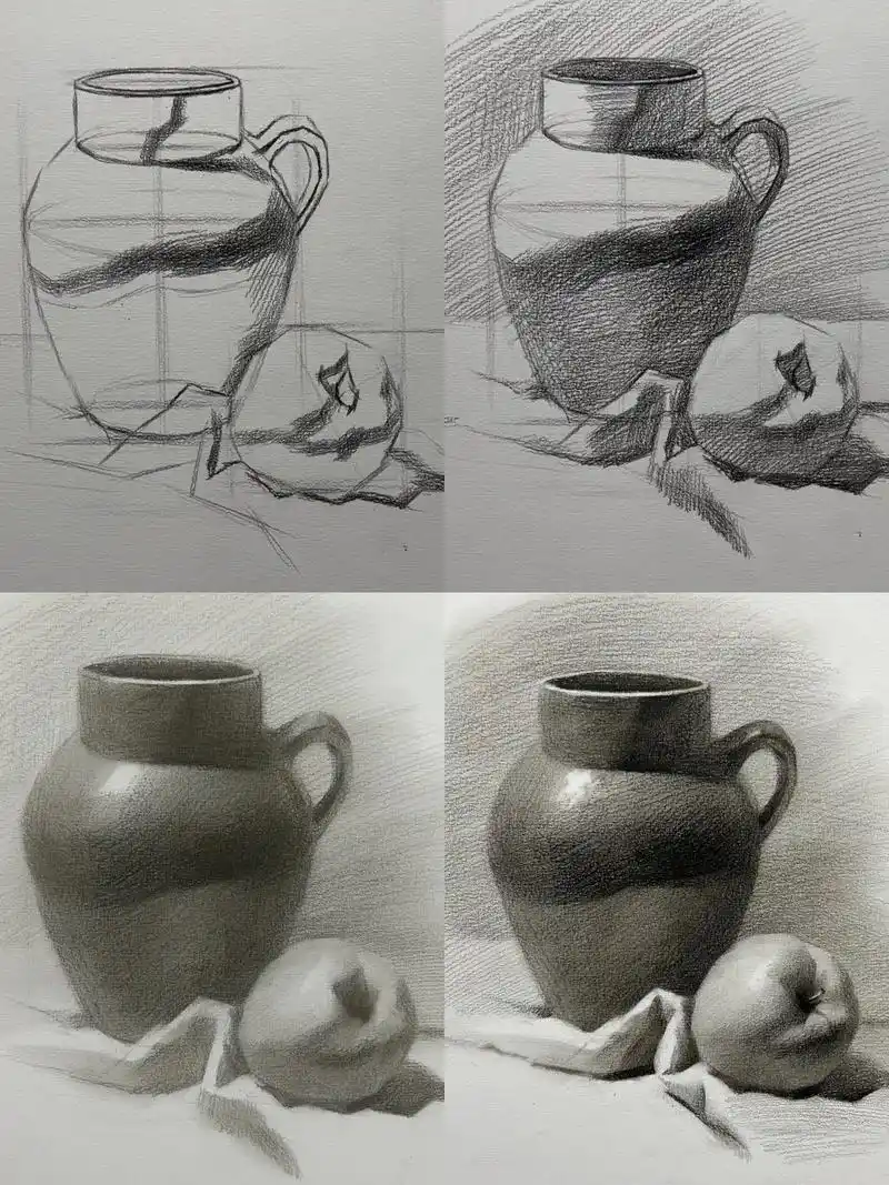 素描简单静物组合图文