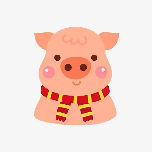 卡通可爱卡通可爱pig新年圣诞节矢量
