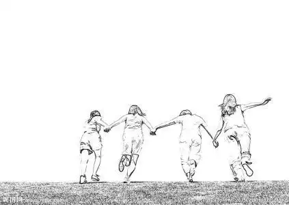 毕业背影照片的简笔画