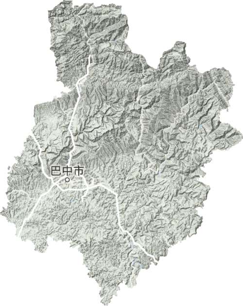 巴中市高清地形地图