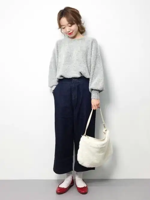 日本小个女生这样穿阔腿裤,真的大开眼界