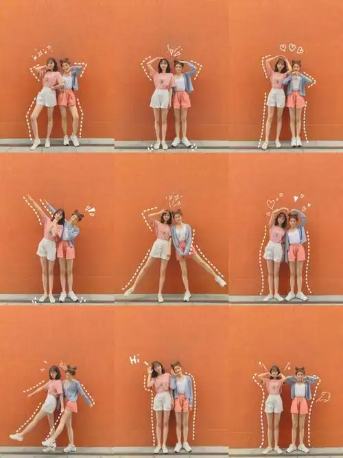 好看的闺蜜图片双人拍照姿势动作(闺蜜拍照摆pose大全)