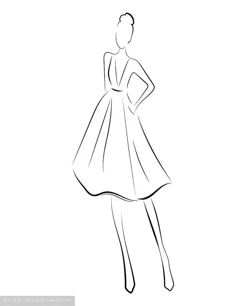 穿着裙子的女孩一个女性的轮廓