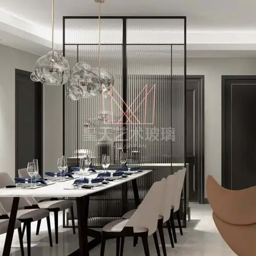 长虹玻璃隔断墙玄关屏风钢化瓦楞客厅卫生间艺术办公室条纹定制