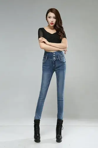 依晨2016新款高腰夏小脚裤女铅笔裤 弹力女裤长裤 997