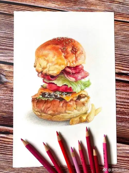 彩铅美食