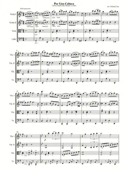 四重奏乐谱名曲一步之遥