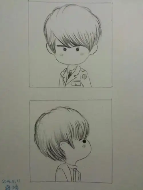 手绘 素描 动漫 周杰伦 q版 明信片