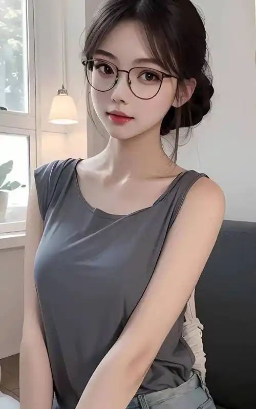 ai绘画032:听说美女戴眼镜很干净优雅_阳光_造型_感觉