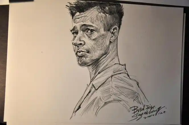 速写头像 线条肯定有力