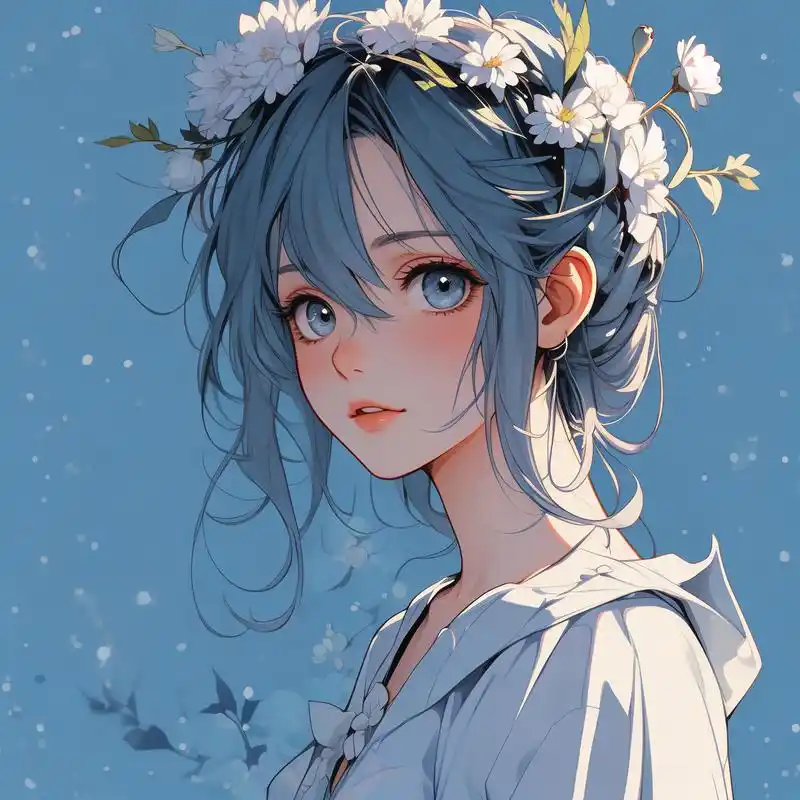 头像女唯美淡雅97蓝色梦幻