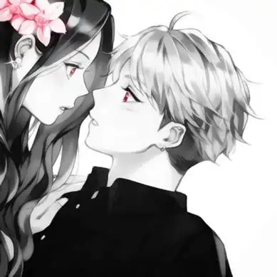 动漫高冷情侣头像黑白