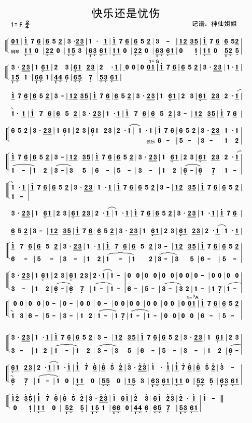 快乐还是忧伤简谱(图1)