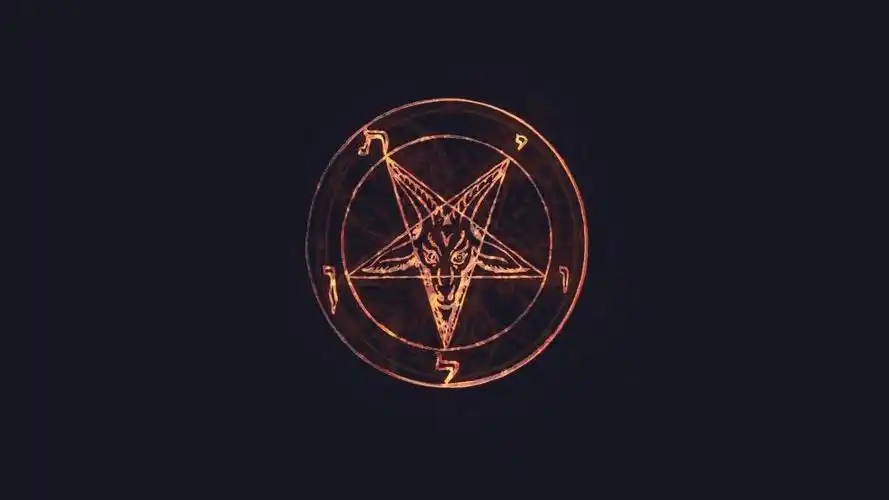 撒旦,五角星,路西法,发光,图片,风格-纯色壁纸