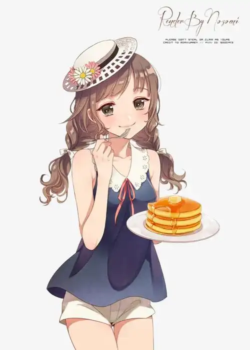 手绘漫画卡通甜点女孩