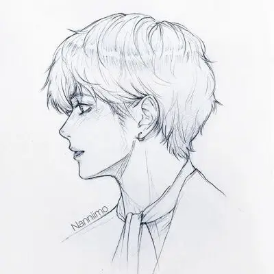 男孩侧脸手绘 - 堆糖,美图壁纸兴趣社区