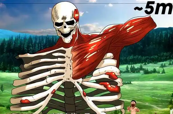 宪兵团要炮击消灭他,为了保护阿尔敏,三笠,艾伦变身成为了骷颅巨人