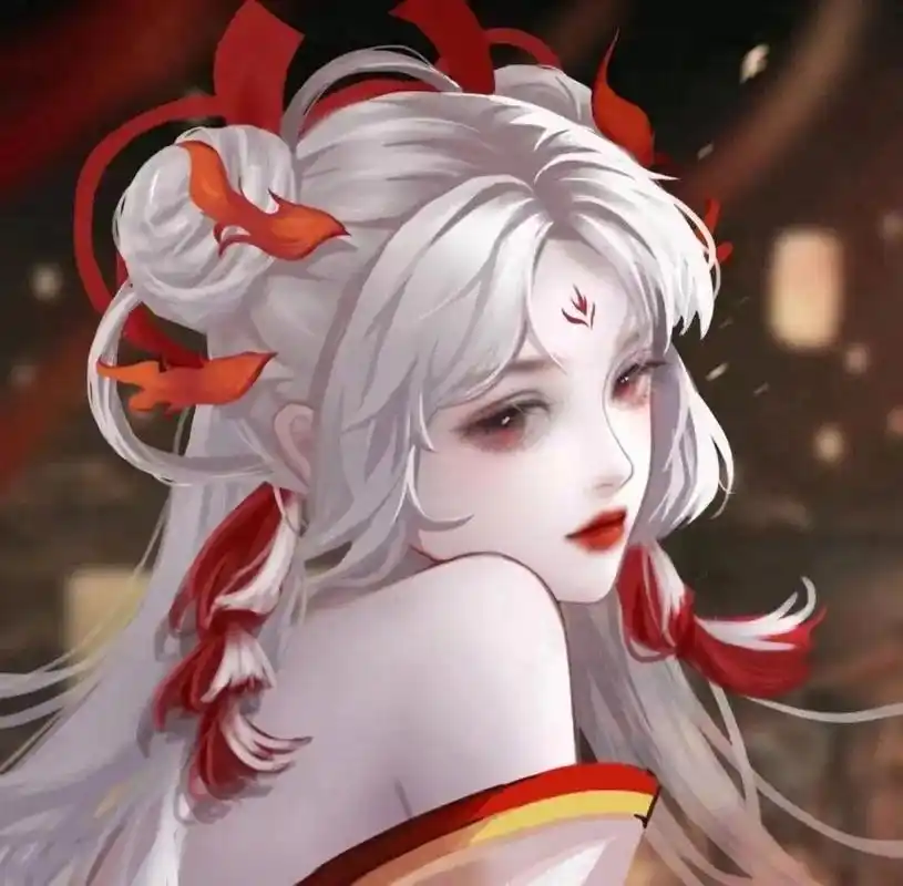 『古风女生头像』『白发红衣』 好吧,图④乱入一个黑发姑娘