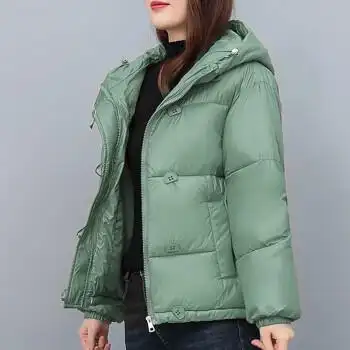 拉夏贝尔时尚带帽棉服女2023年新款冬季加厚保暖外套短款棉衣棉袄冬季